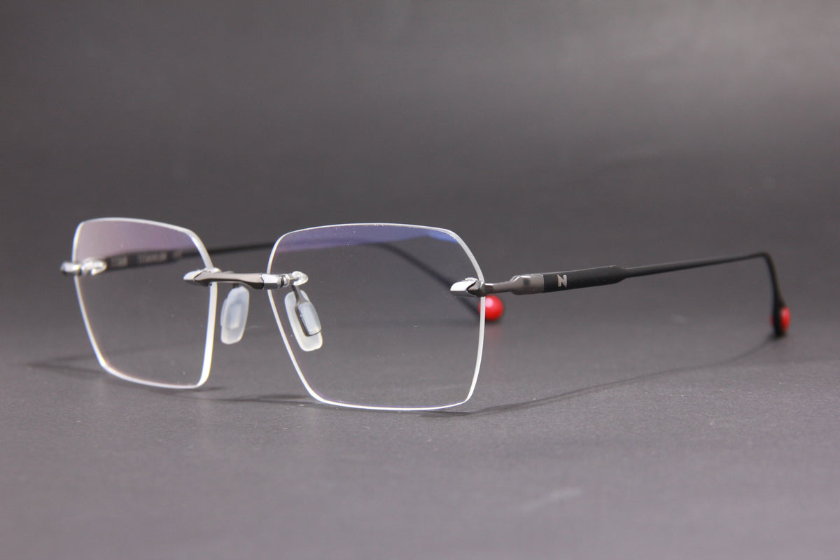 TITAN NUKE TITANIUM GUN MATTE BLACK RIMLESS PRESCRIPTION EYEGLASSES SPECTACLES