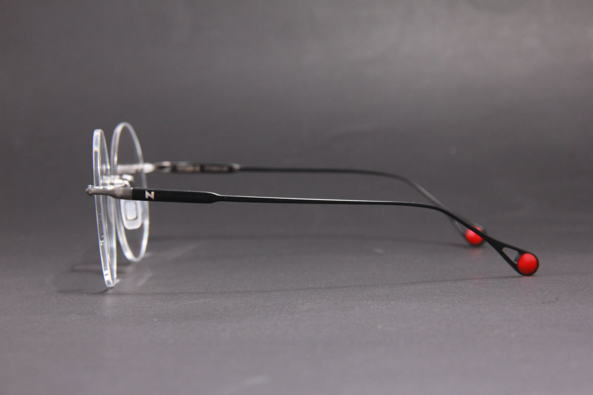 TITAN-X NUKE TITANIUM GUN MATTE BLACK CIRCLE RIMLESS PRESCRIPTION EYEGLASSES SPECTACLES