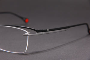 OBLIVION NUKE TITANIUM MATTE BLACK SILVER HALF RIM RECTANGLE PRESCRIPTION EYEGLASSES SPECTACLES