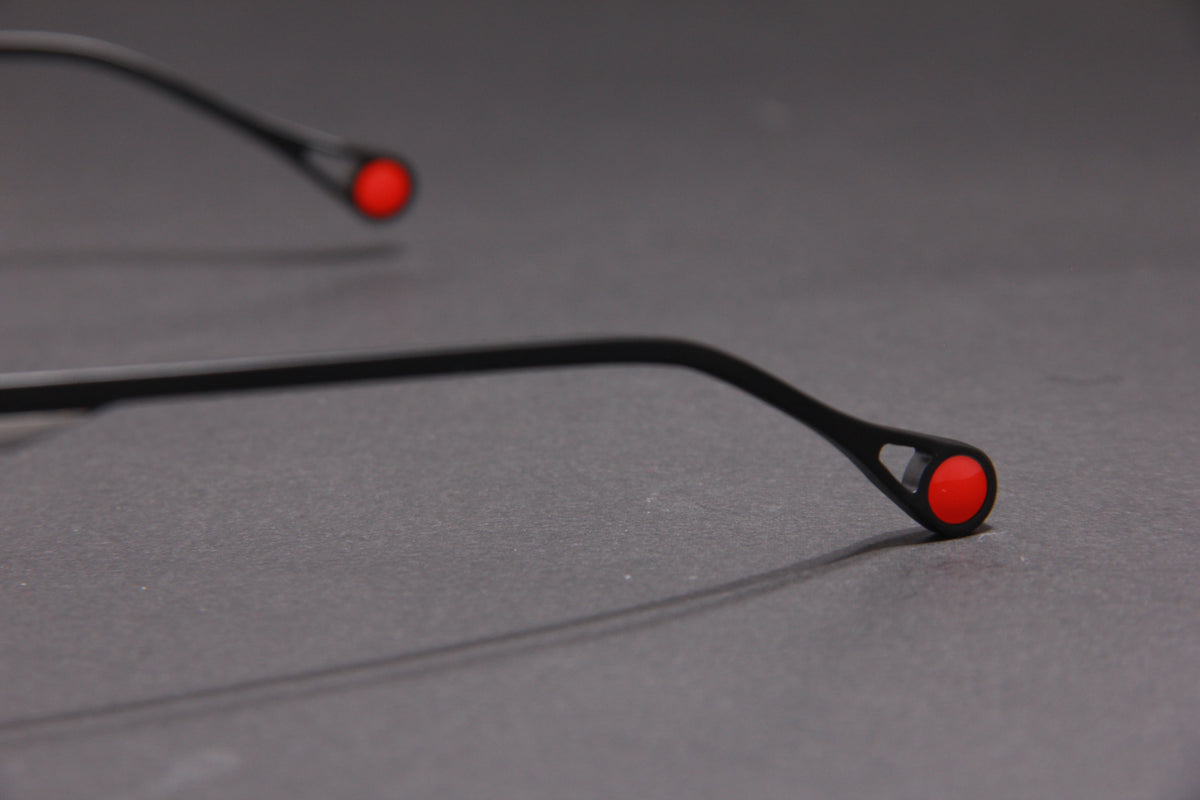 OBLIVION NUKE TITANIUM MATTE BLACK SILVER HALF RIM RECTANGLE PRESCRIPTION EYEGLASSES SPECTACLES