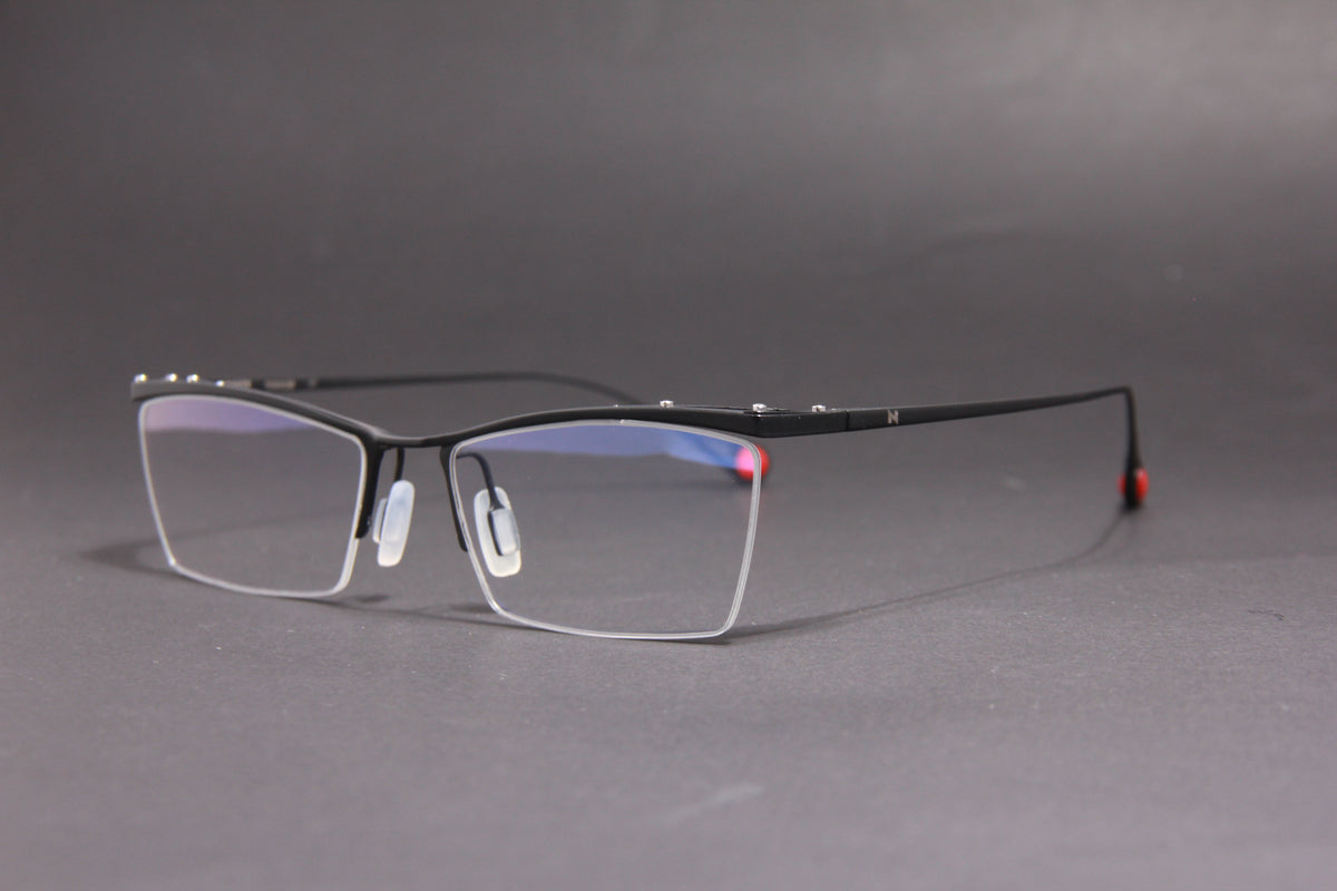 GRAVITY NUKE TITANIUM  MATTE BLACK HALF RIM PRESCRIPTION EYEGLASSES SPECTACLES