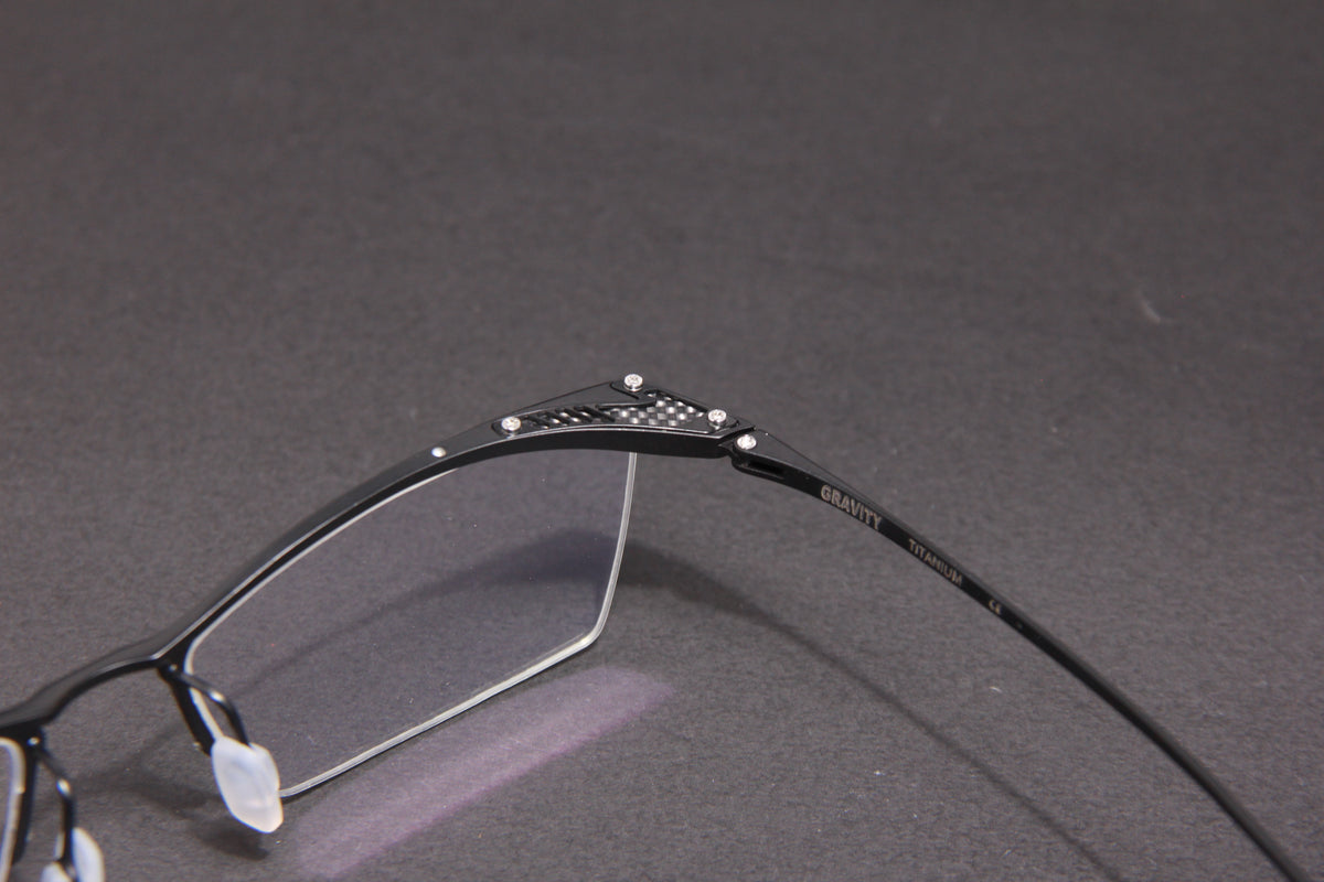 GRAVITY NUKE TITANIUM  MATTE BLACK HALF RIM PRESCRIPTION EYEGLASSES SPECTACLES