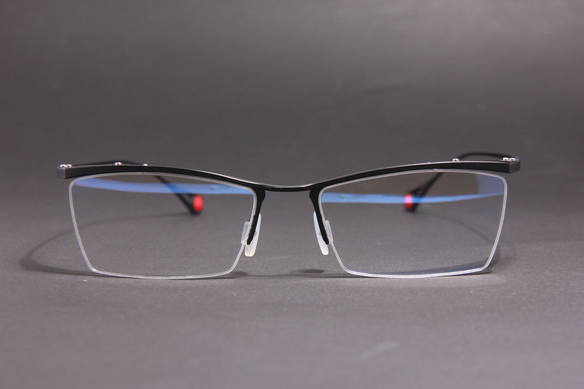 GRAVITY NUKE TITANIUM  MATTE BLACK HALF RIM PRESCRIPTION EYEGLASSES SPECTACLES