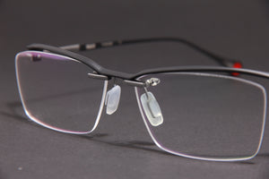 RADAR NUKE TITANIUM  MATTE BLACK SILVER HALF RIM PRESCRIPTION EYEGLASSES SPECTACLES