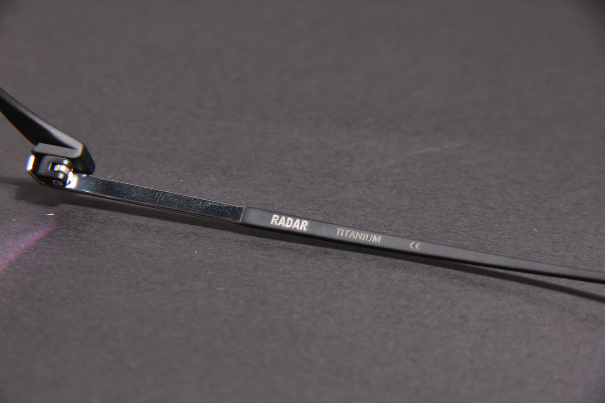 RADAR NUKE TITANIUM  MATTE BLACK SILVER HALF RIM PRESCRIPTION EYEGLASSES SPECTACLES