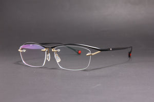 ZERO NUKE TITANIUM  MATTE BLACK GOLD HALF RIM PRESCRIPTION EYEGLASSES SPECTACLES