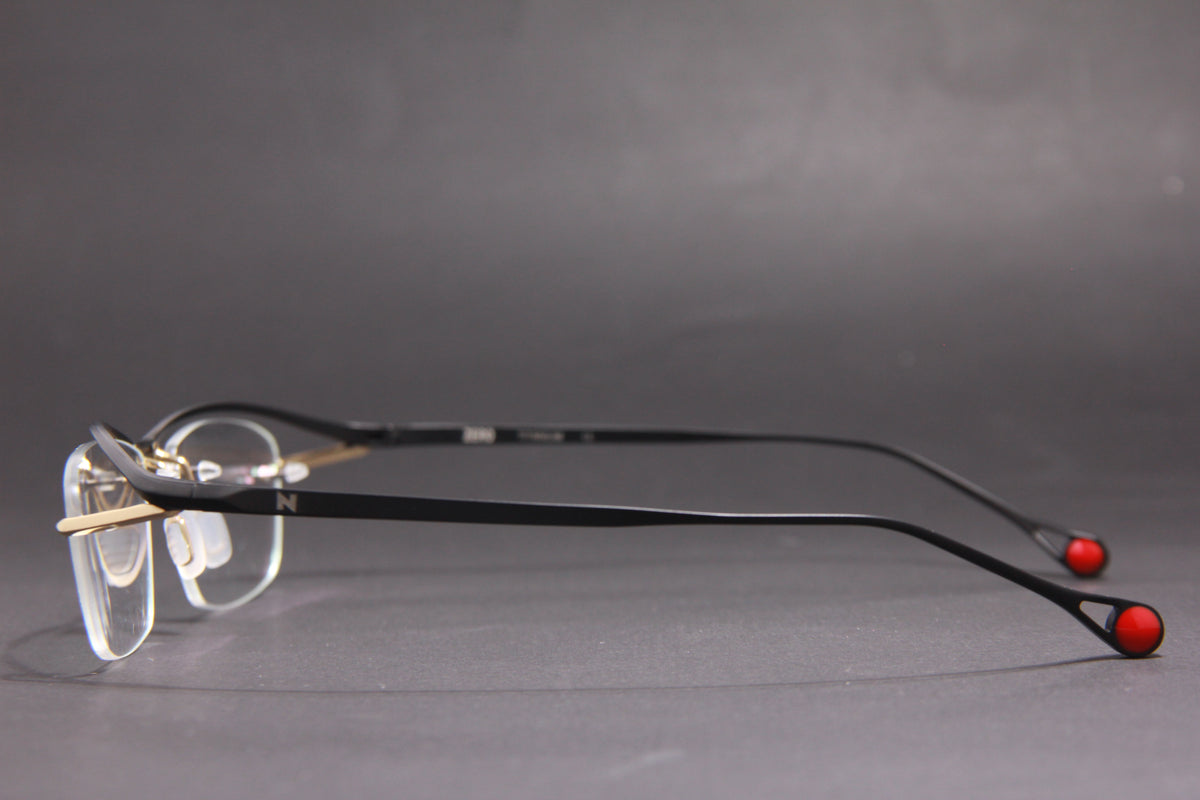 ZERO NUKE TITANIUM  MATTE BLACK GOLD HALF RIM PRESCRIPTION EYEGLASSES SPECTACLES