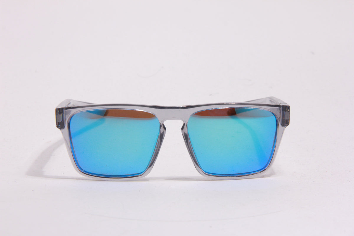 DART CLEAR TRANSPARENT GREY BLUE POLARIZED SUNGLASSESS