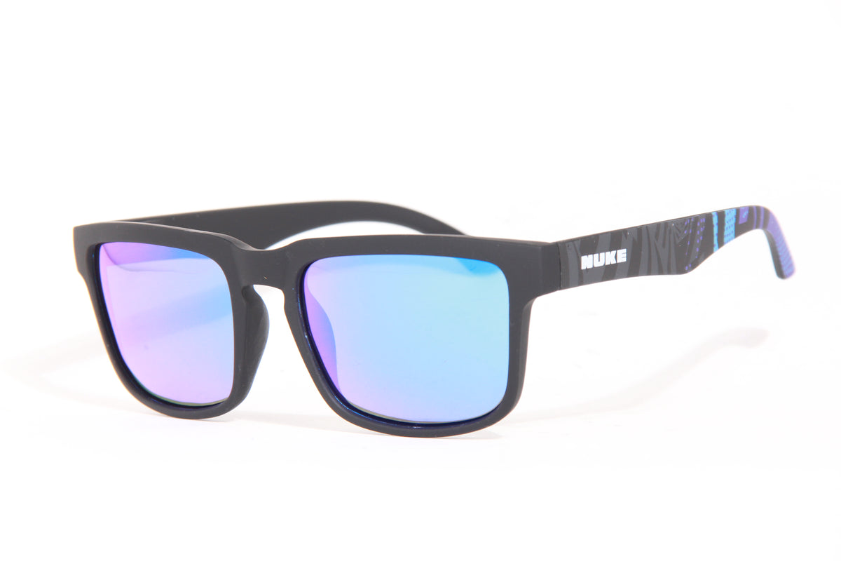 ORACLE MATTE BLACK BLUE GRAFITTI PRINT POLARIZED SUNGLASSES