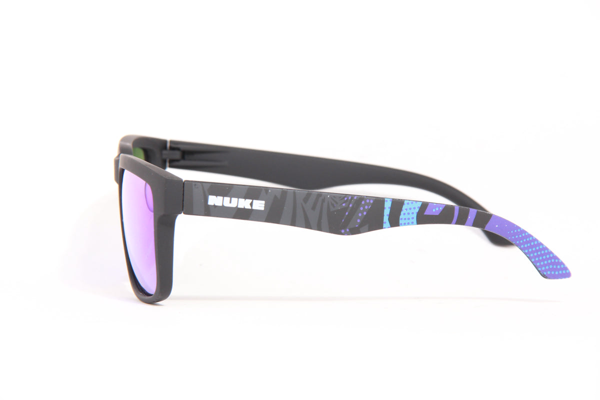 ORACLE MATTE BLACK BLUE GRAFITTI PRINT POLARIZED SUNGLASSES