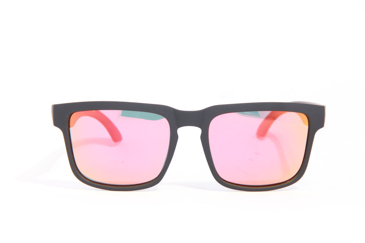 ORACLE MATTE BLACK RUBY FIRE TROPIC PRINT POLARIZED SUNGLASSES