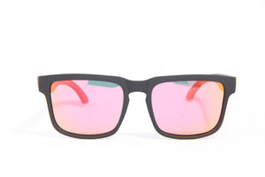 ORACLE MATTE BLACK RUBY FIRE TROPIC PRINT POLARIZED SUNGLASSES