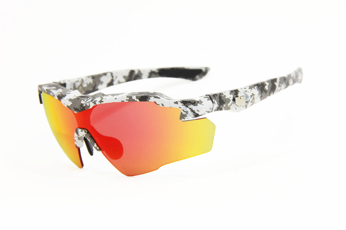 BLACK FRIDAY 2 PROMO (2 SETS AVAIL) STINGER SNOW CAMO RUBY FIRE POLARIZED RX PRESCRIPTION SUNGLASSES