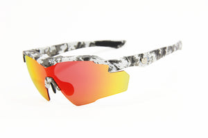 COMBO 2025 STINGER SNOW CAMO RUBY FIRE POLARIZED RX PRESCRIPTION SUNGLASSES