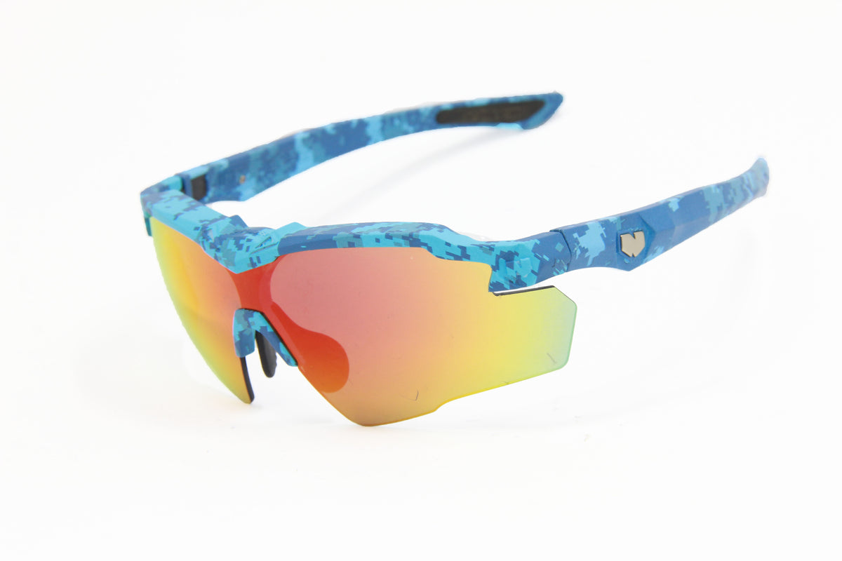 BLACK FRIDAY 2 PROMO (2 SETS AVAIL) PROMOSTINGER OCEAN CAMO RUBY FIRE Z87.1 SAFETY RX PRESCRIPTION SUNGLASSES