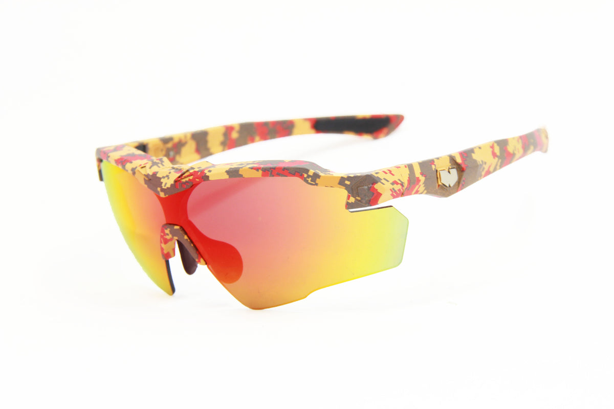 COMBO 2025 STINGER SUNSET CAMO RUBY FIRE Z87.1 SAFETY RX PRESCRIPTION SUNGLASSES