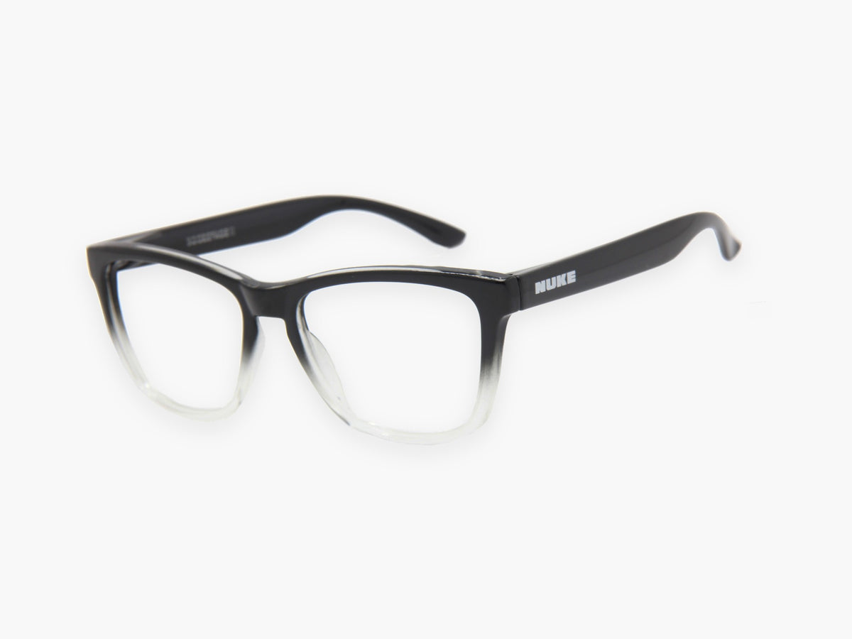 BOOZEFACE II Gloss Black Fade Clear Eyeglasses 1