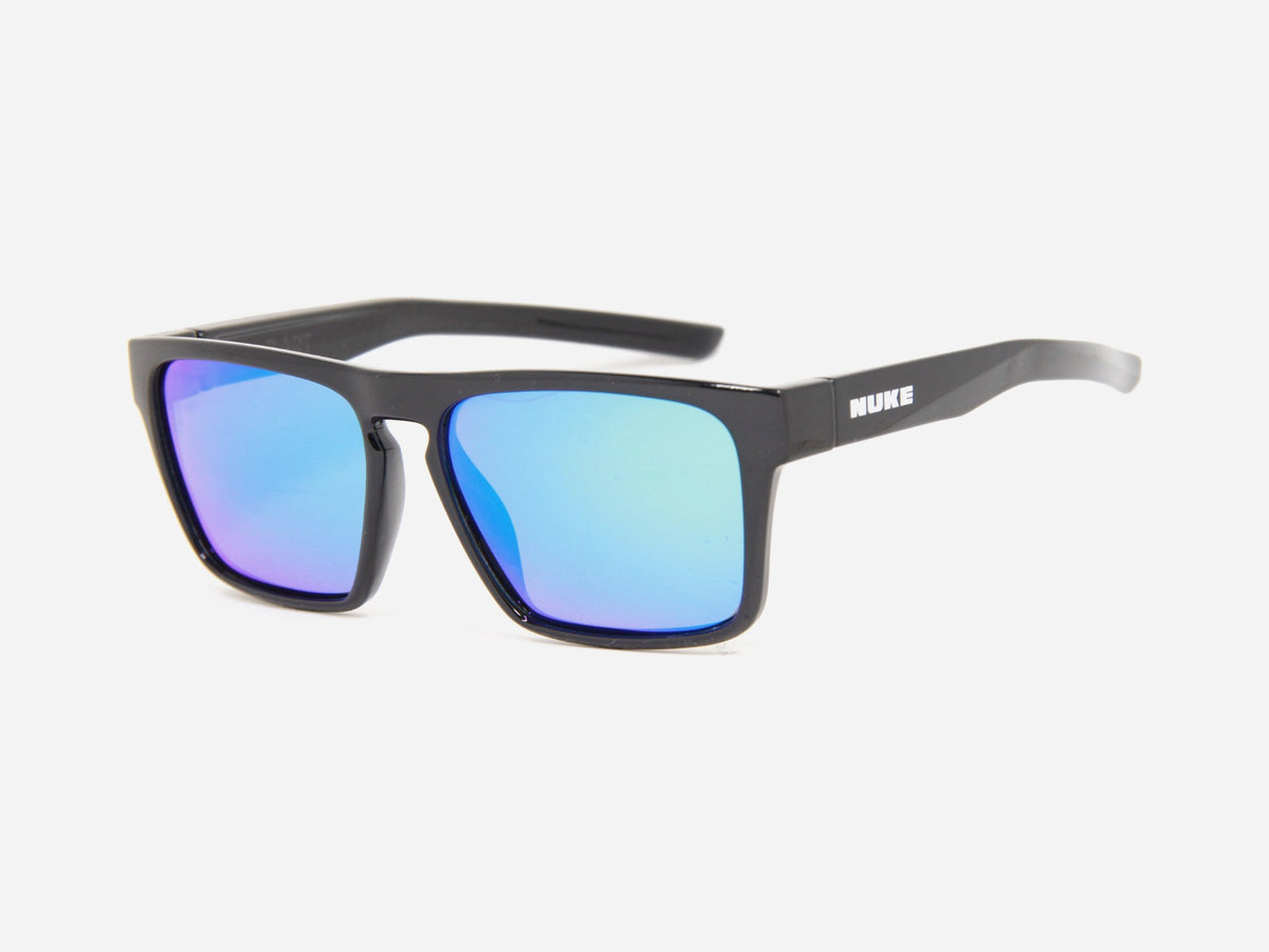 DART Gloss Black Blue polarized sunglasses, perspective view