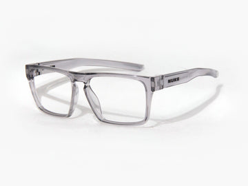 DART Transparent Grey prescription eyeglasses, perspective view