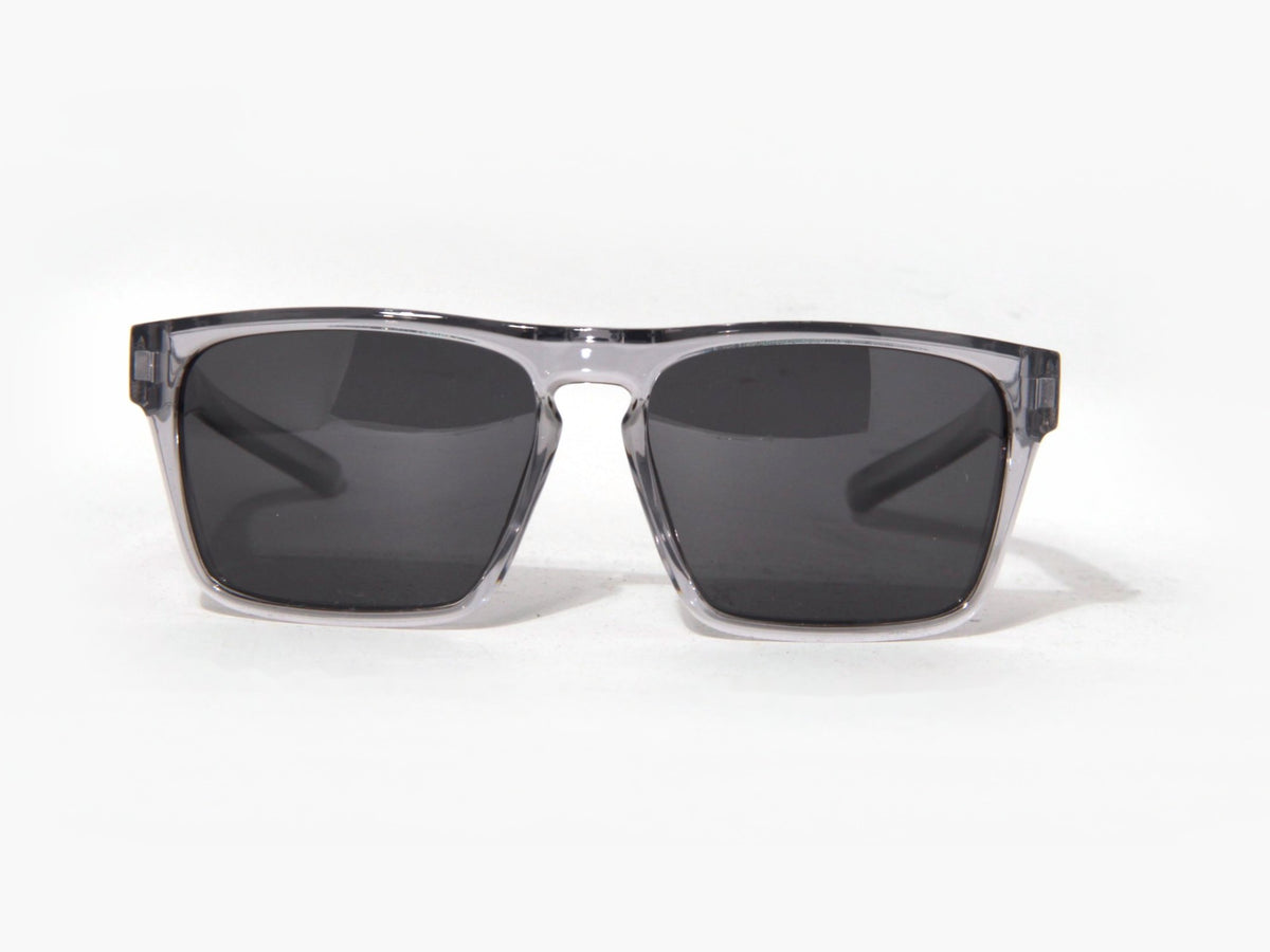 DART Transparent Grey Polarized Sunglasses with measurements