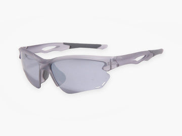 INFERNO Frosted Grey Silver polarized sunglasses, perspective view