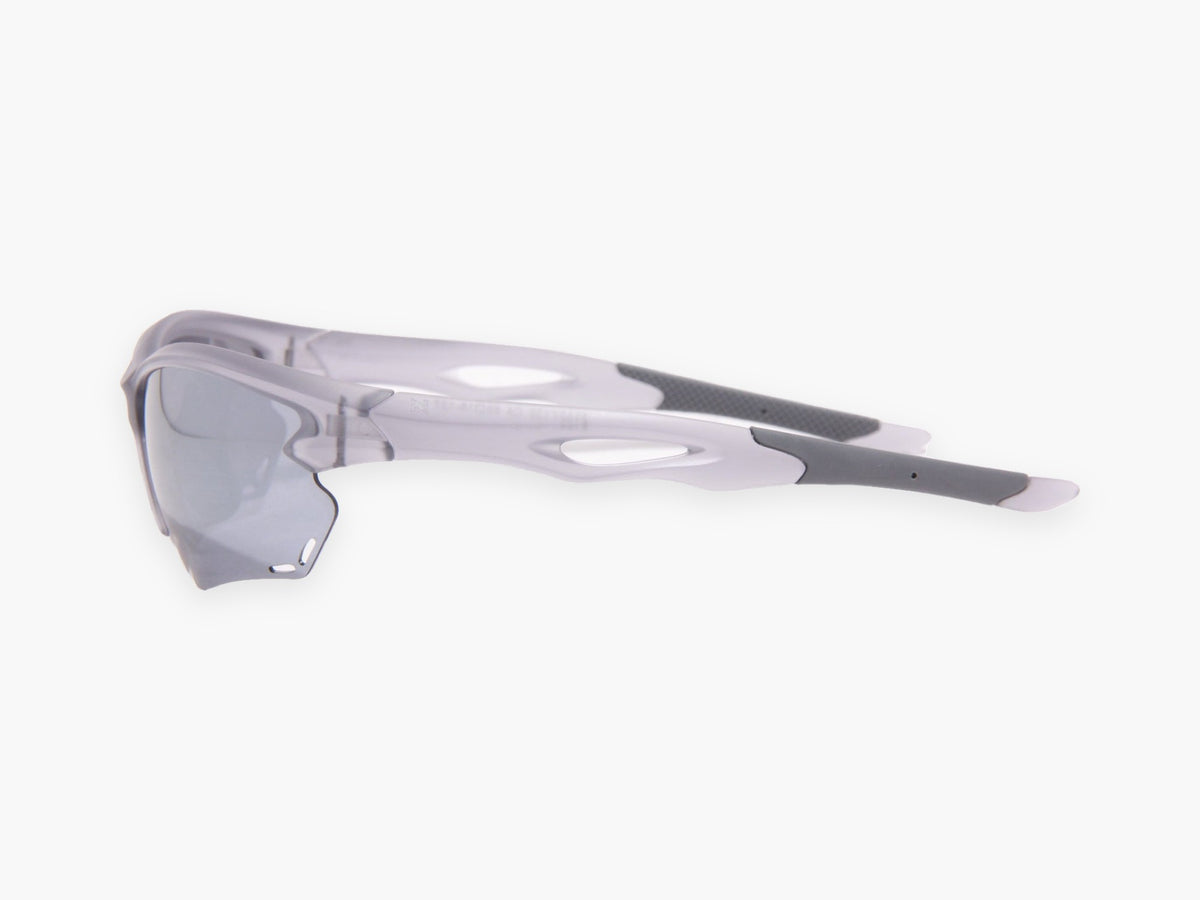 INFERNO Frosted Grey Silver polarized sunglasses, side view