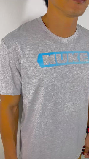 NUKE STEALTH BLUE LOGO HEATHER GREY TSHIRT(2024)