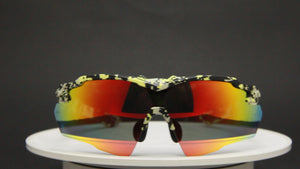 2025 STINGER SAFETY YELLOW CAMO RUBY FIRE POLARIZED RX PRESCRIPTION SUNGLASSES