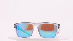 DART CLEAR TRANSPARENT GREY BLUE POLARIZED SUNGLASSESS