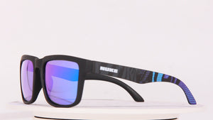 ORACLE MATTE BLACK BLUE GRAFITTI PRINT POLARIZED SUNGLASSES