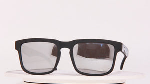 ORACLE MATTE BLACK SILVER SKULL PRINT POLARIZED SUNGLASSES