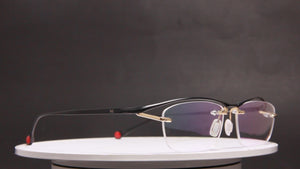 ZERO NUKE TITANIUM  MATTE BLACK GOLD HALF RIM PRESCRIPTION EYEGLASSES SPECTACLES