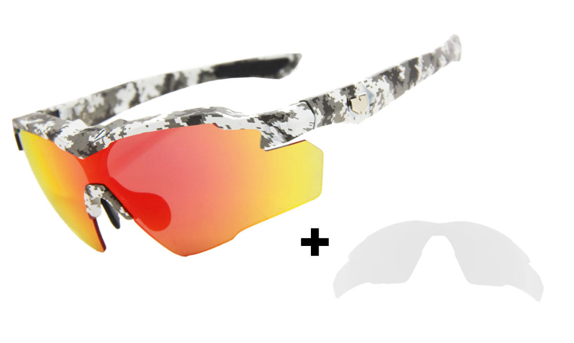 COMBO 2025 STINGER SNOW CAMO RUBY FIRE Z87.1 SAFETY RX PRESCRIPTION SUNGLASSES