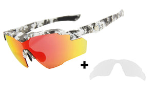 COMBO 2025 STINGER SNOW CAMO RUBY FIRE POLARIZED RX PRESCRIPTION SUNGLASSES