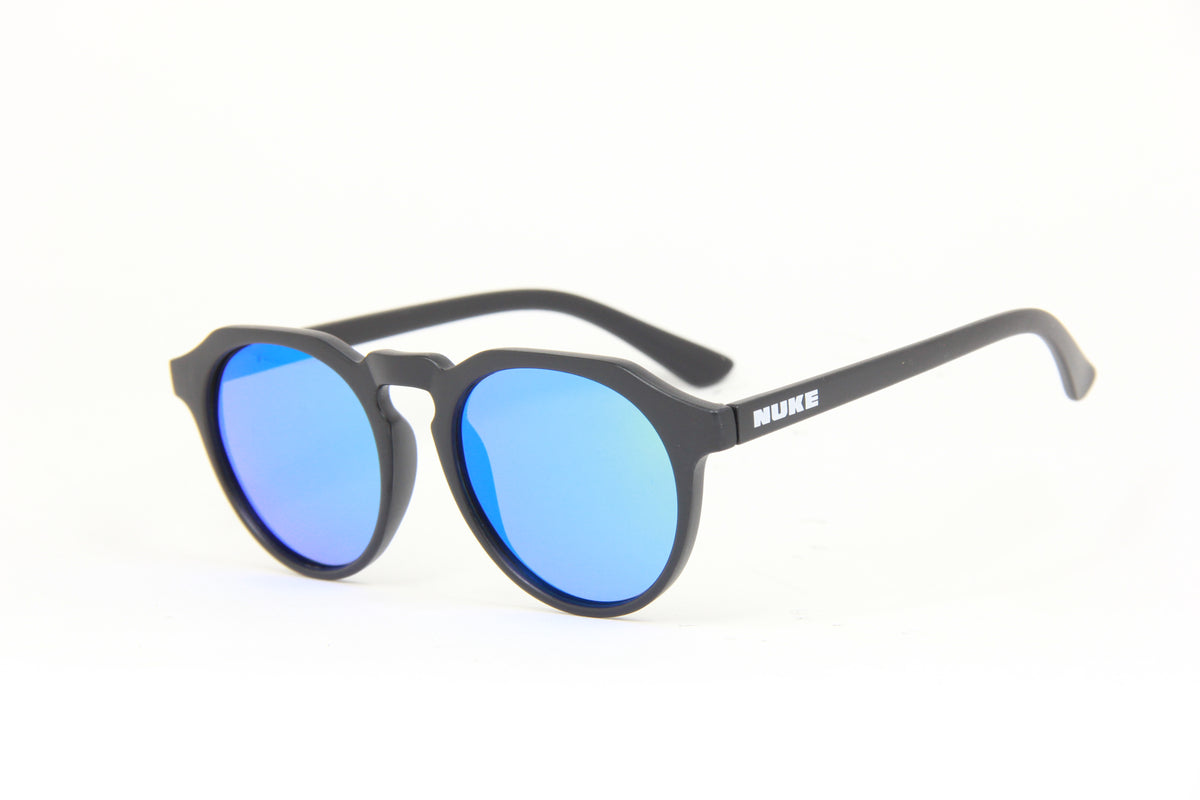 OUTLET COBRA MATTE BLACK SKY BLUE POLARIZED SUNGLASSES
