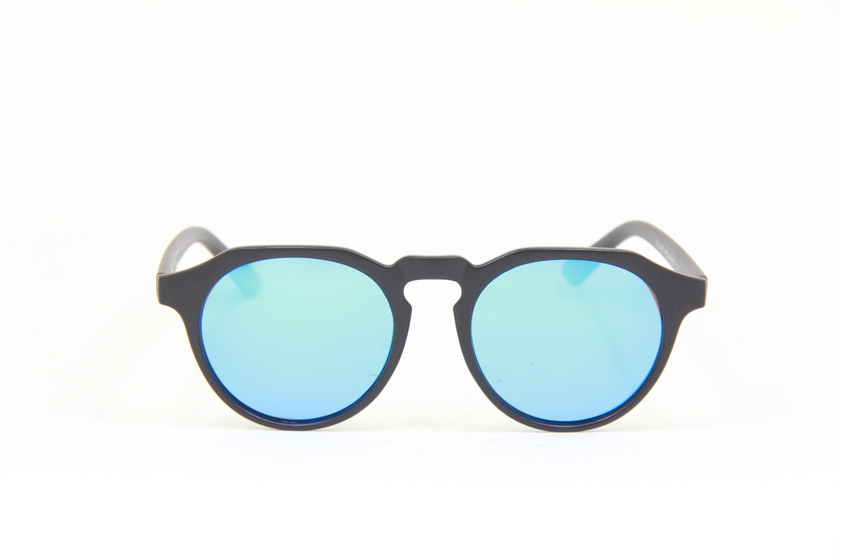OUTLET COBRA MATTE BLACK SKY BLUE POLARIZED SUNGLASSES