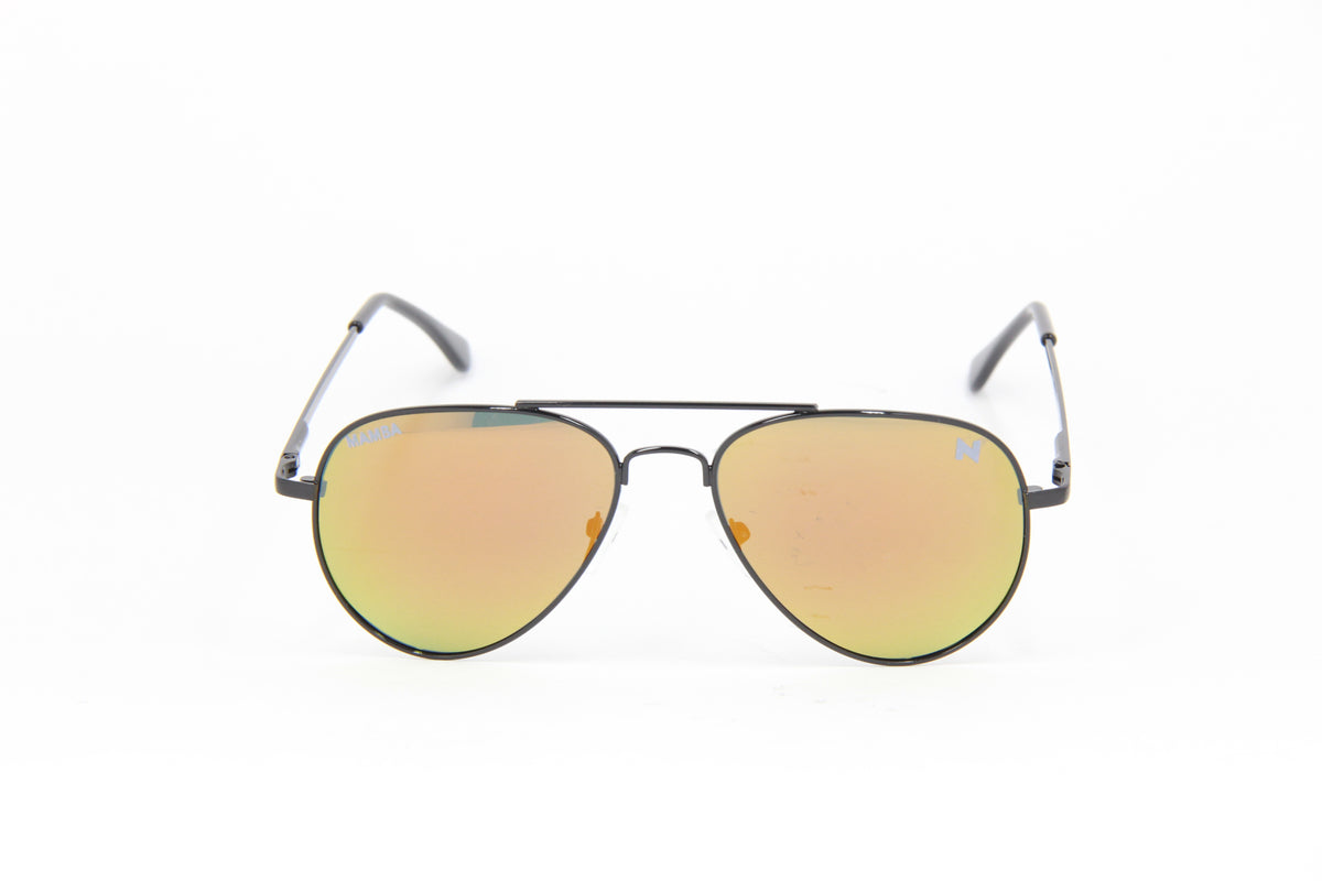 OUTLET MAMBA BLACK RUBY FIRE POLARIZED AVIATOR SUNGLASSES (FOR KIDS &amp; PETITE WOMEN FACIAL PROFILE)